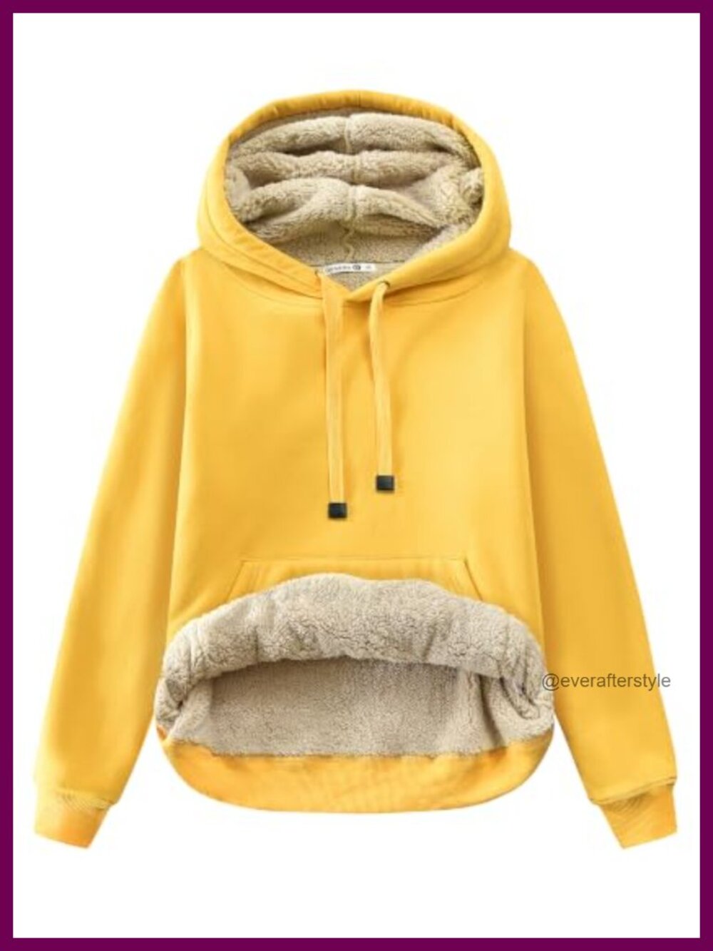 Women's Sherpa Lined Pullover Hoodie Cotton Fleece Kangaroo Pocket Winter